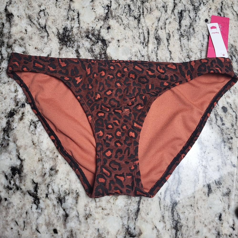 Leopard Print Bikini Bottoms - Brown and Orange Juniors Swim